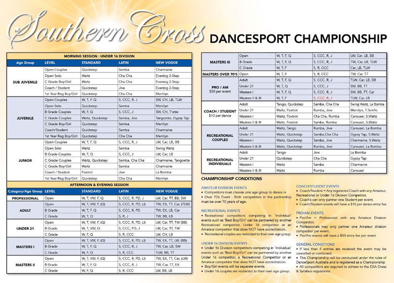 2021 ADS Southern Cross Championship Syllabus