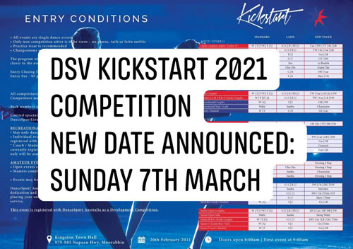 2021 DSV Kickstart Competition - Change of Date