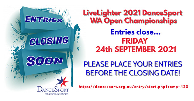The LiveLighter 2021 DanceSport WA Entries are closing soon!