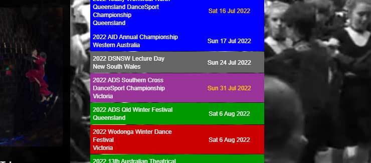 DanceSport Calendar 2023 Dates