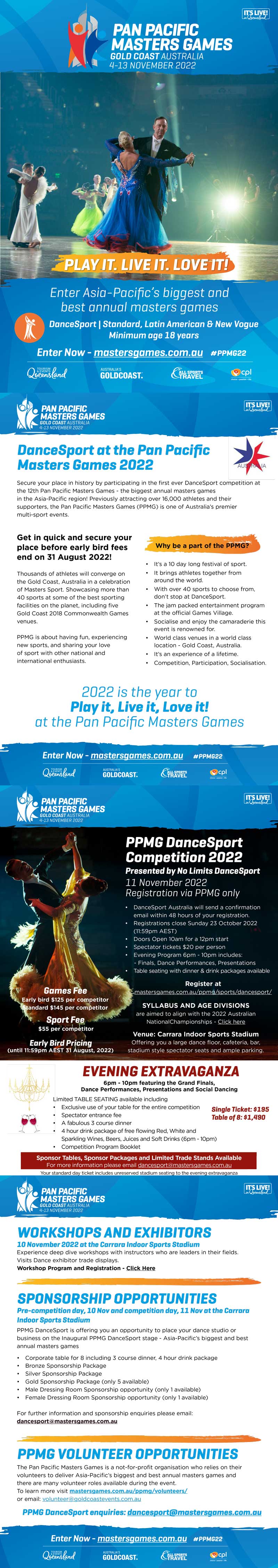 2022 Pan Pacific Masters Games brochure