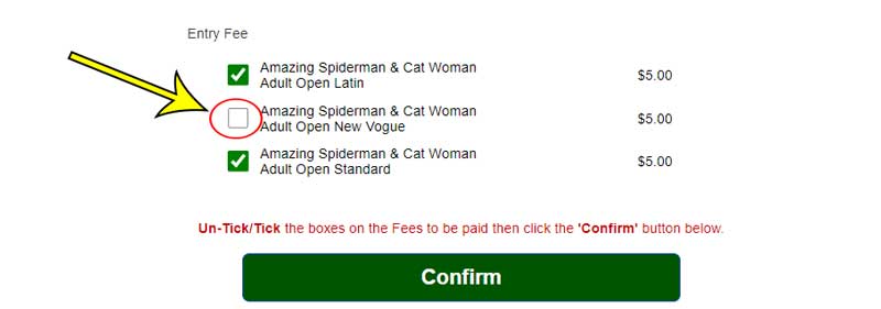 How to pay entry fees 20