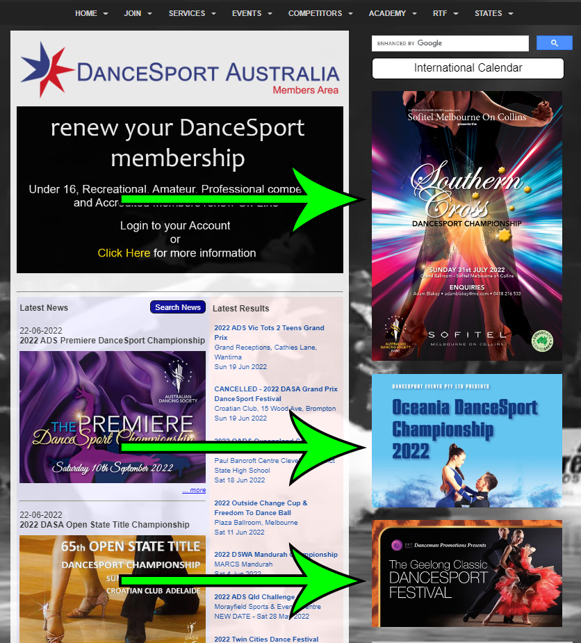 DSA Website advertising