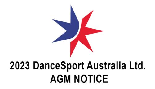 2023 DanceSport Australia Ltd. AGM NOTICE