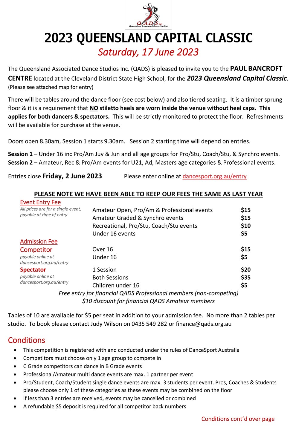 2023 QADS Queensland Capital Classic invite pic 1