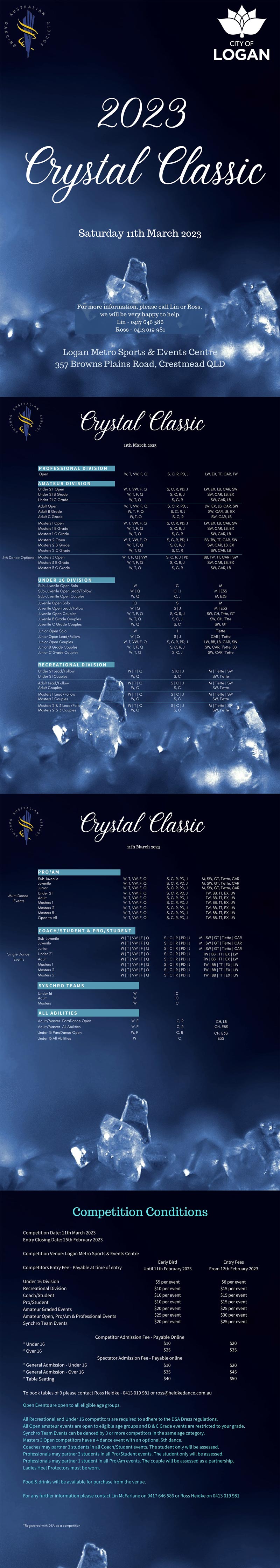 2023 ADS Qld Crystal Classic syllabus