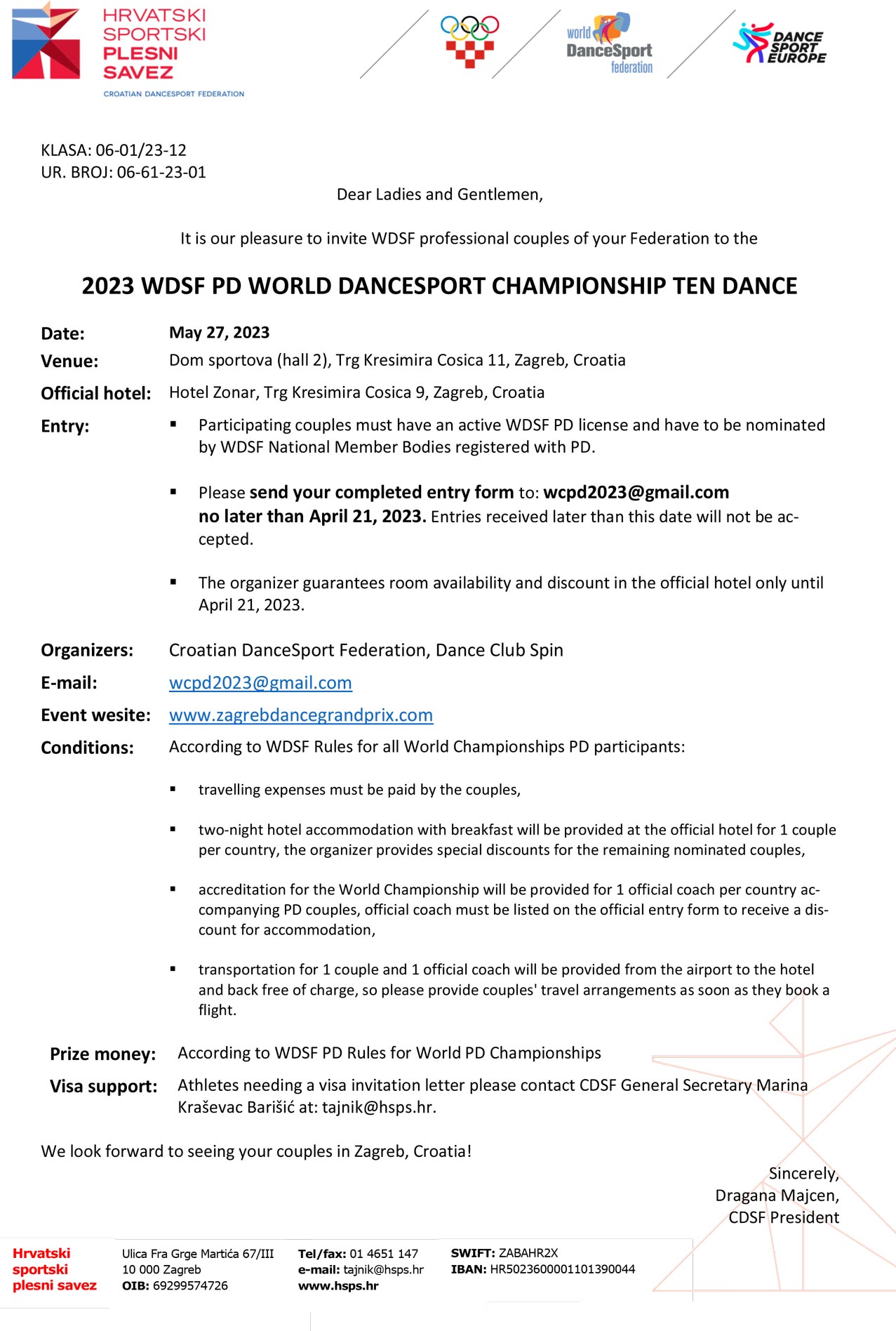 WDSF 2023 World Championship PD Ten Dance Invite