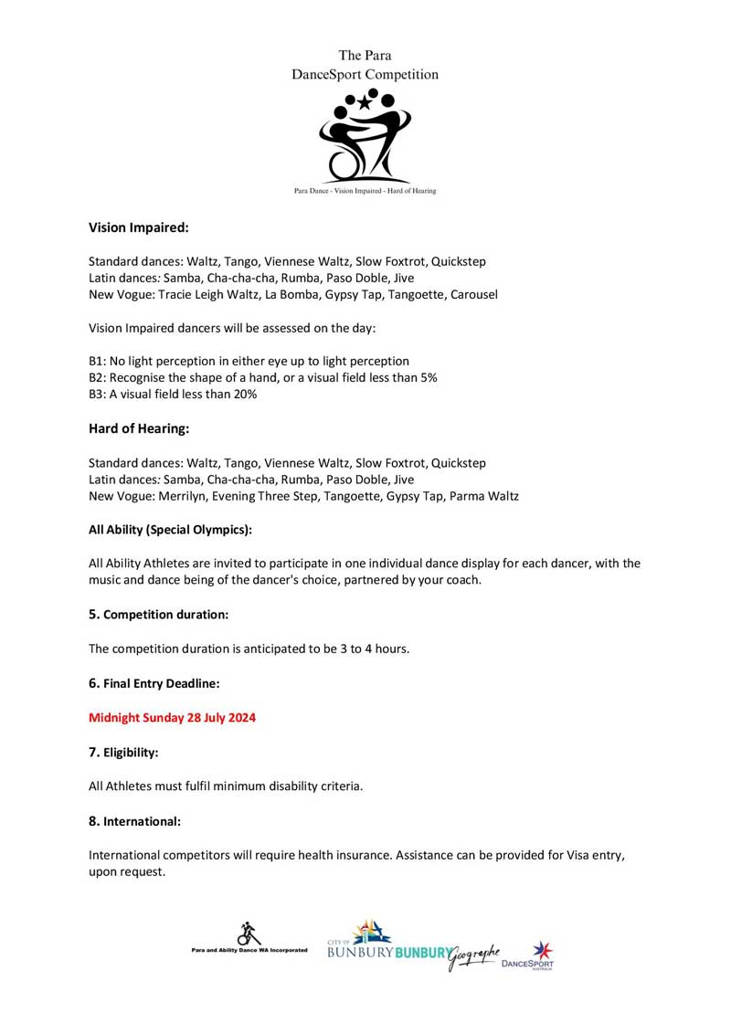 Para DanceSport Competition information sheet 4