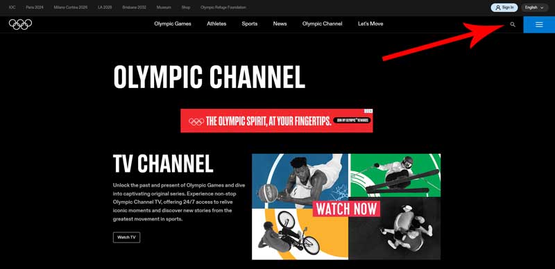 Olympic Channel click here to search