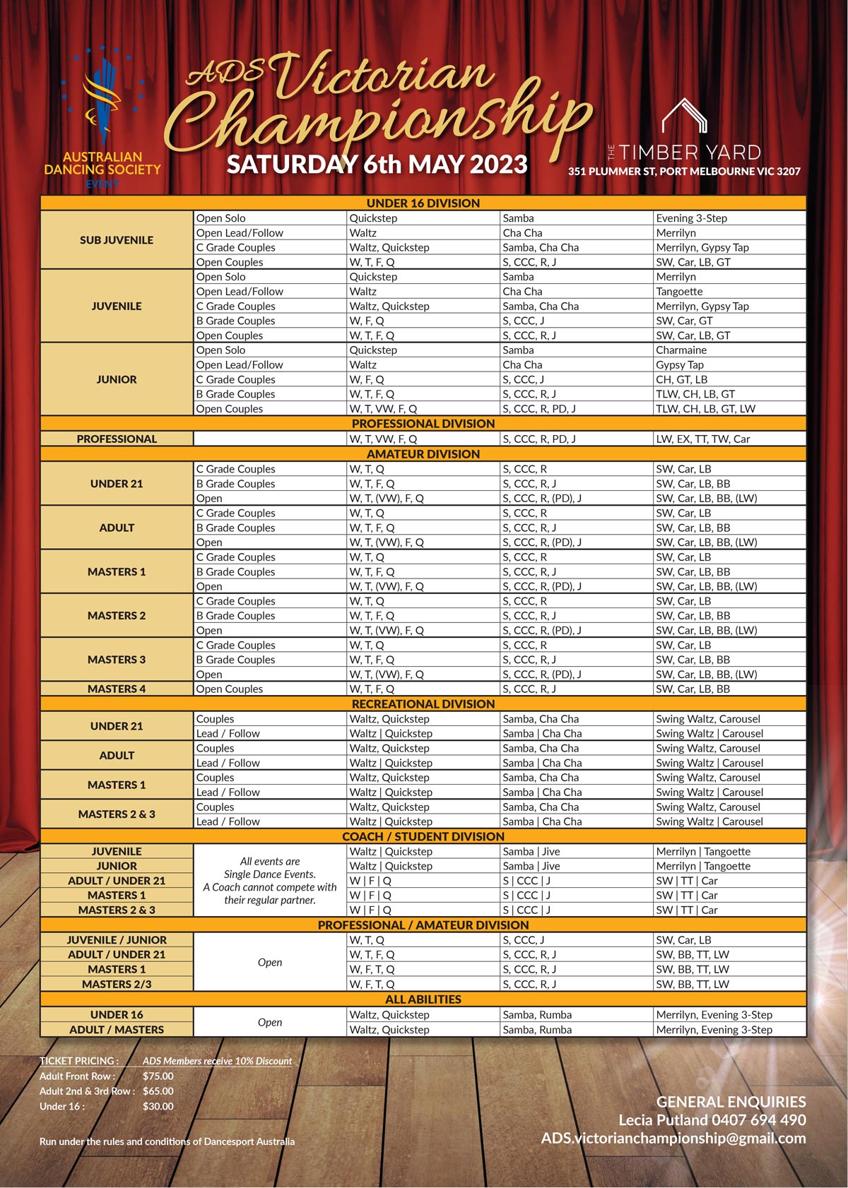 ADS Victorian Championship Syllabus