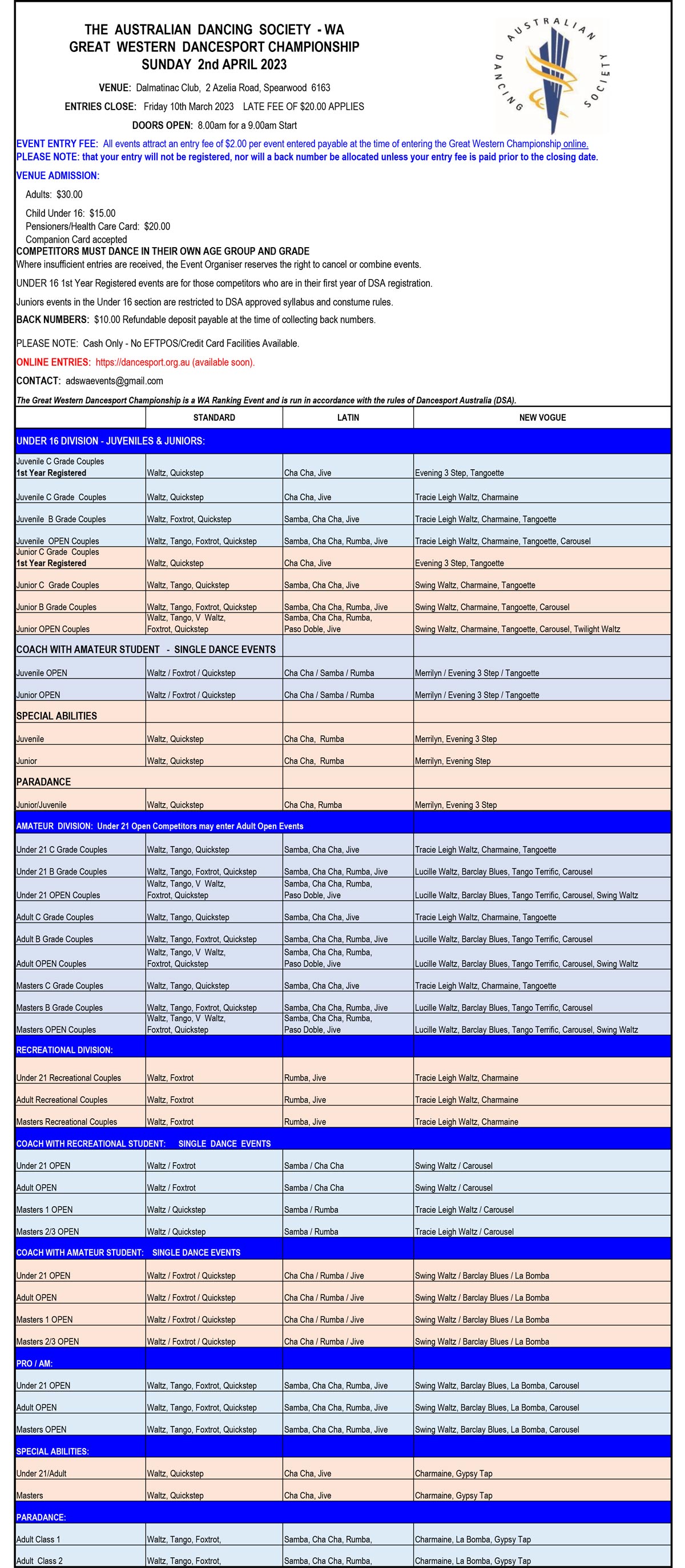 2023 ADS Great Western Syllabus