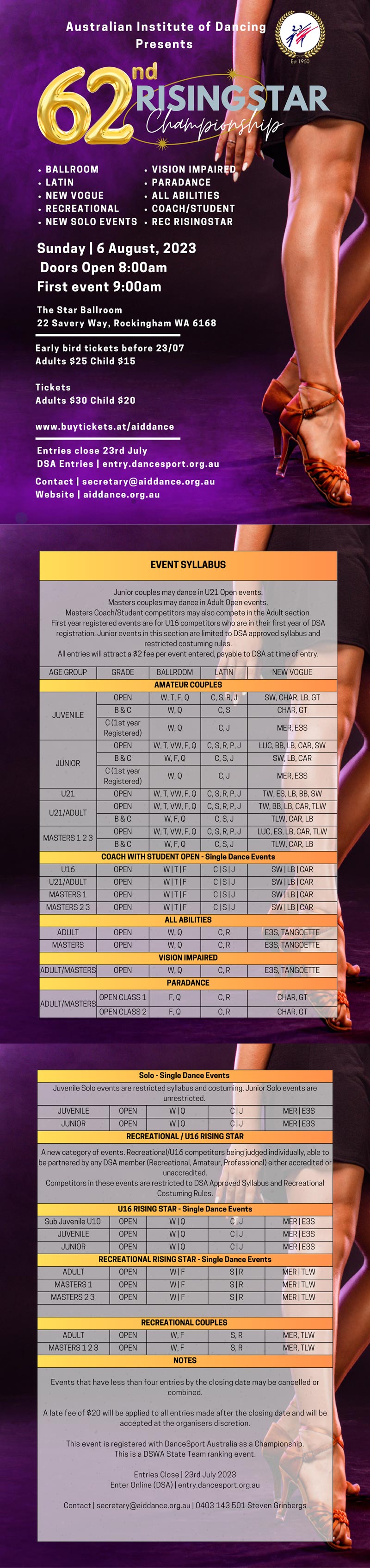 2023 AID Rising Star Championship Syllabus