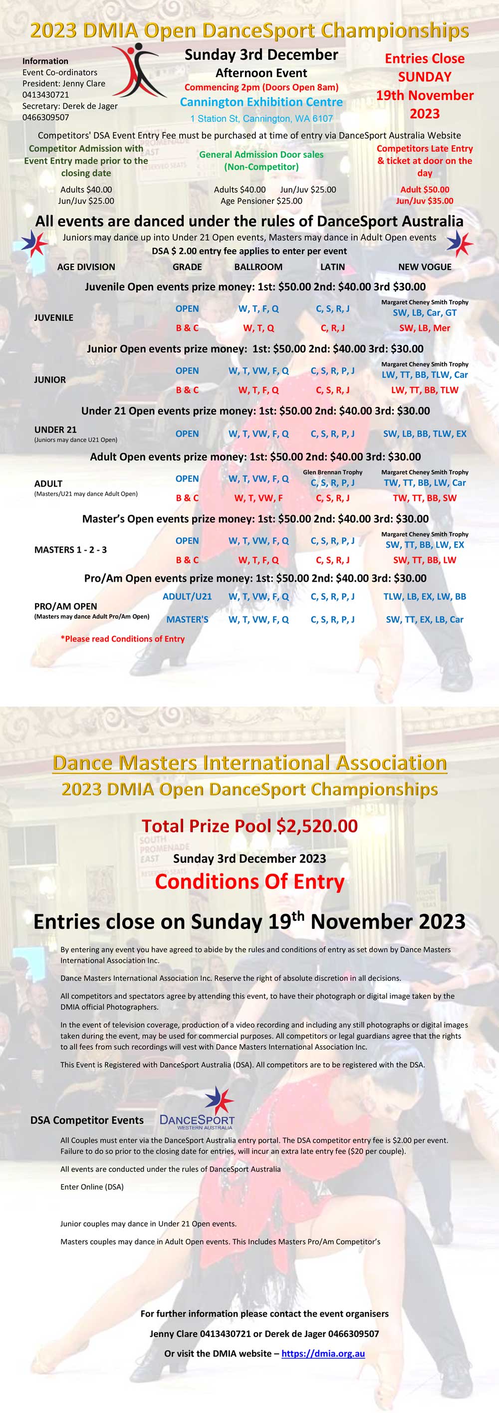 2023 DMIA Open DanceSport Championship Syllabus and Information