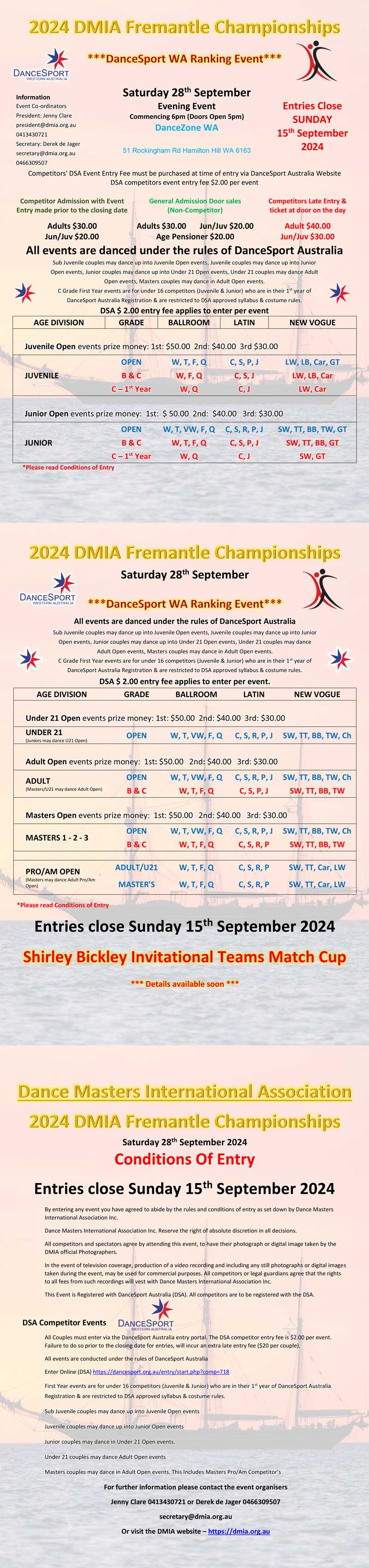 2024 DMIA Fremantle Championship information