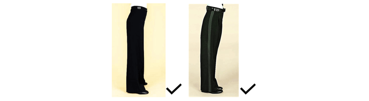 Dress restrictions on pants for juvenile boys in Dancesport