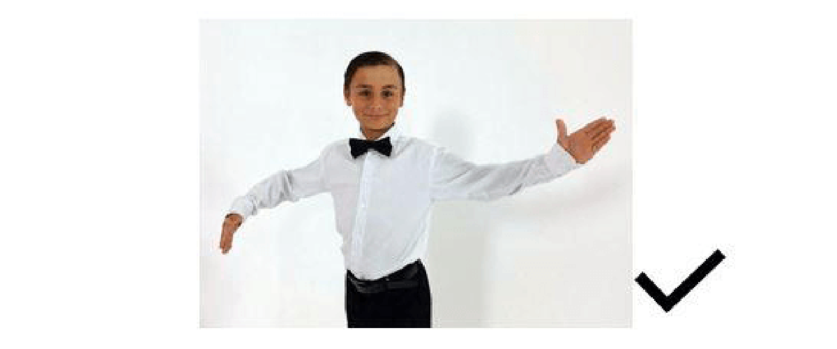 Dress restrictions on shirts for juvenile boys in Dancesport