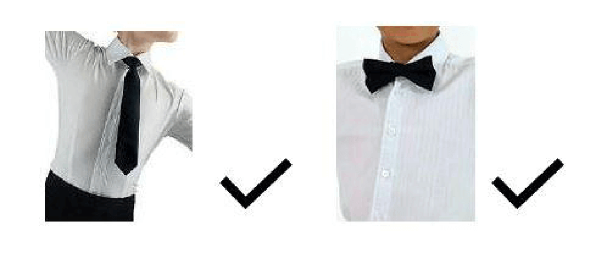 Dress restrictions on ties for juvenile boys in Dancesport