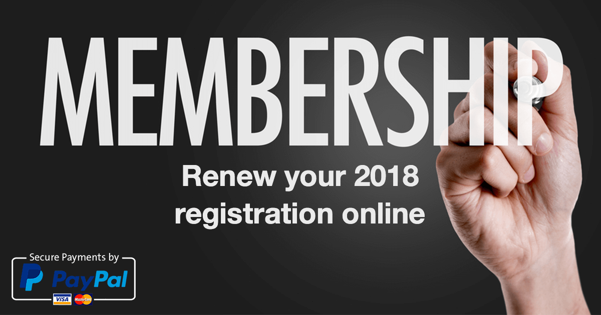 Renewing Your 2018 Registration Online – via your credit card or Pay Pal account