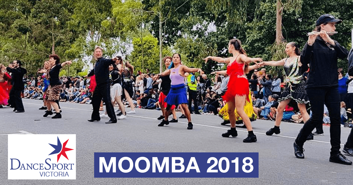 Great energy from the back section DanceSport Victoria Moomba Parade 2018