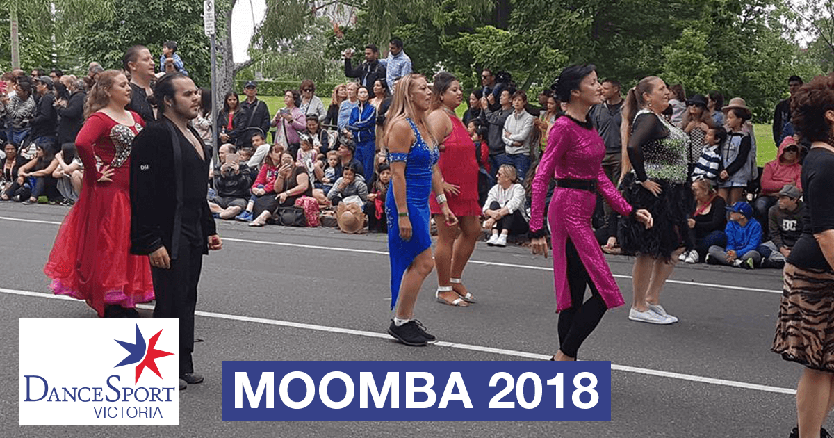 Back  section getting ready to start out in the DanceSport Victoria Moomba Parade 2018