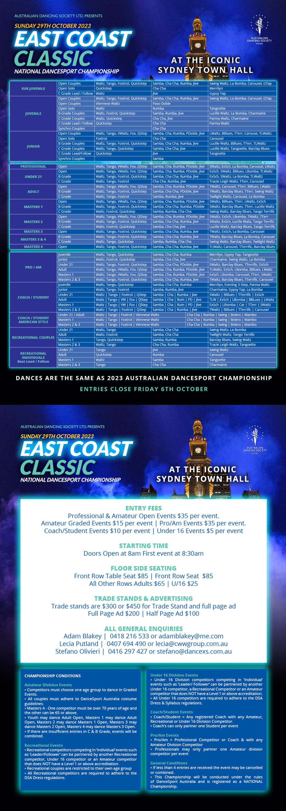 Syllabus for 2023 ADS East Coast Classic National Championship