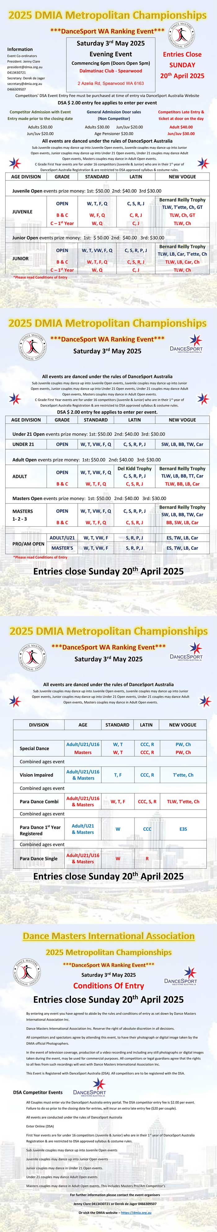 Syllabus for 2025 DMIA Metropolitan Championship