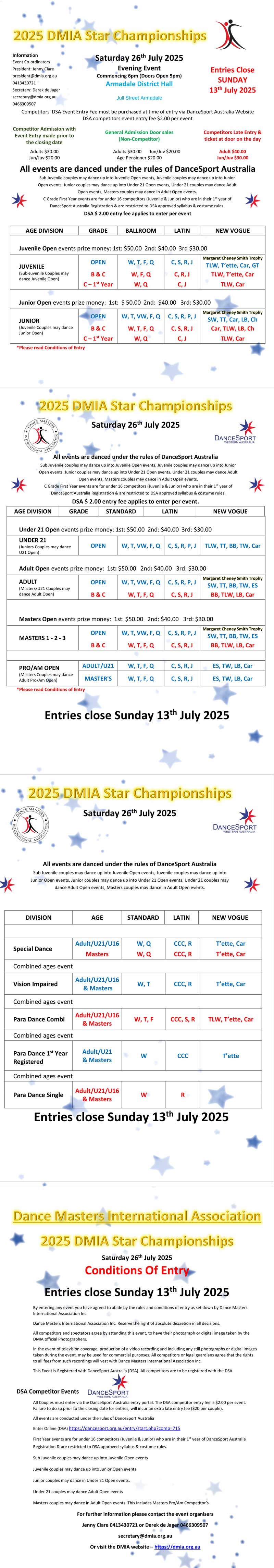 Syllabus for 2025 DMIA Star Championship
