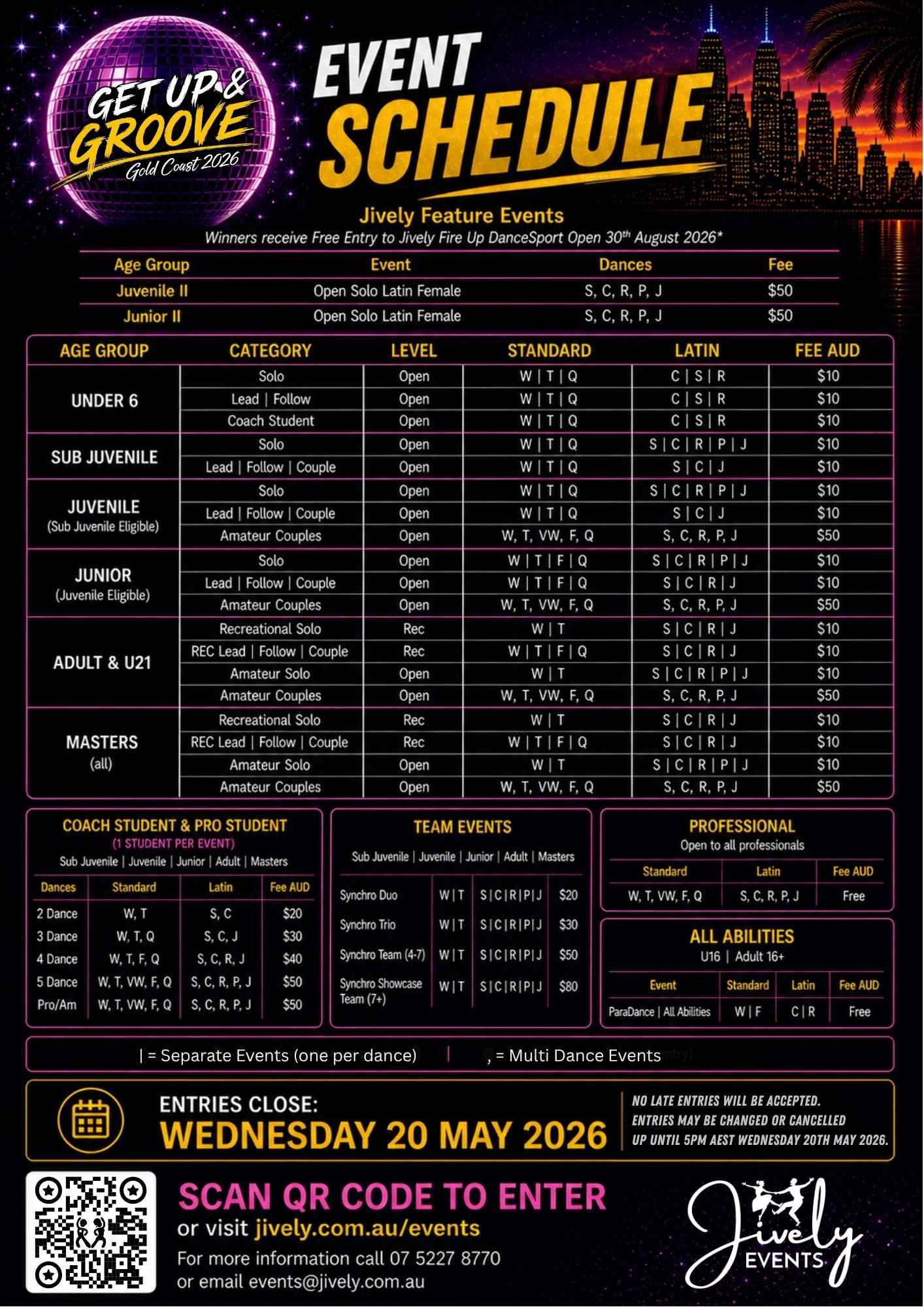 Syllabus for 2026 Jively Get Up & Groove Gold Coast