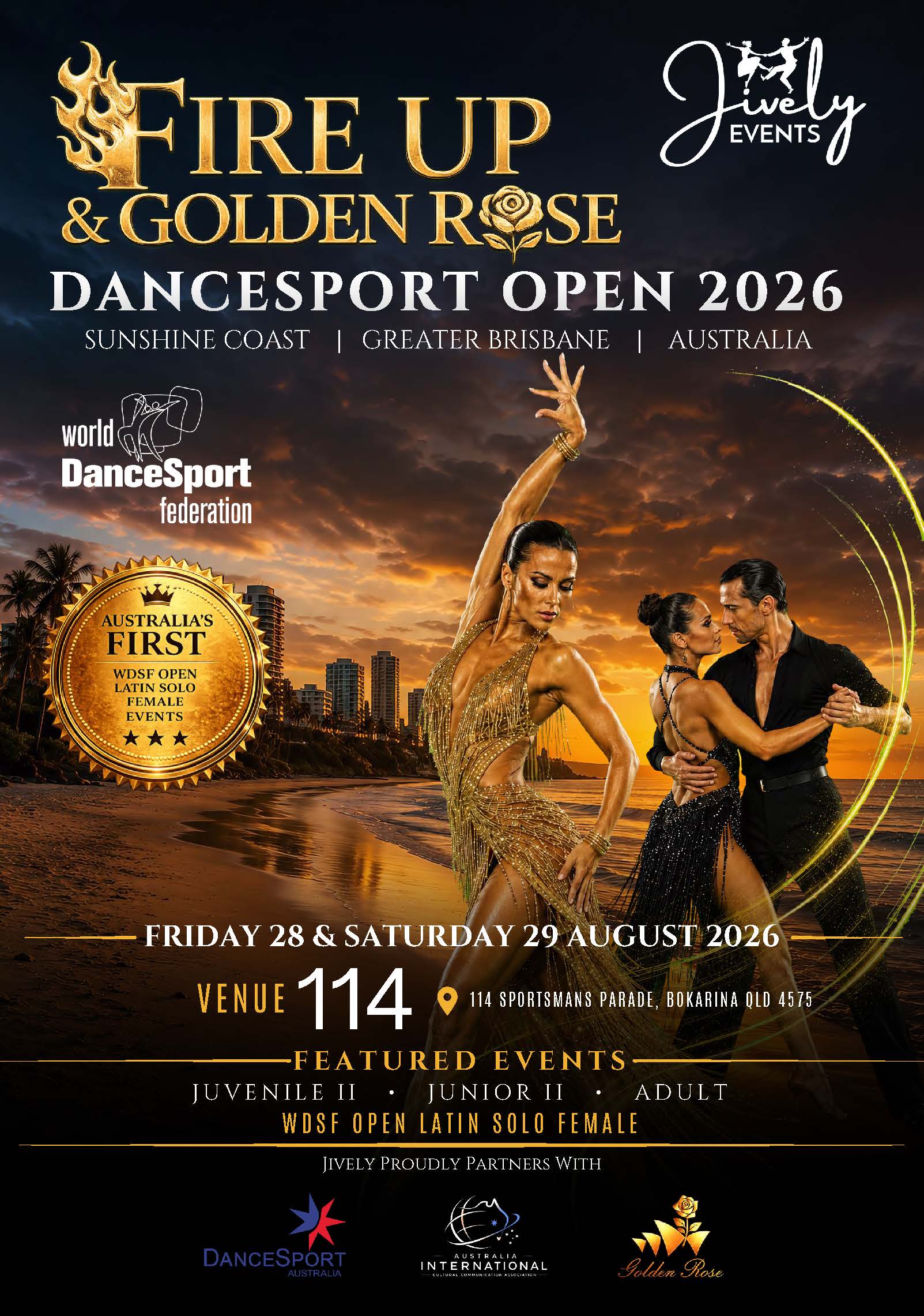 Syllabus for 2026 Jively Fire Up & Golden Rose DanceSport Championship