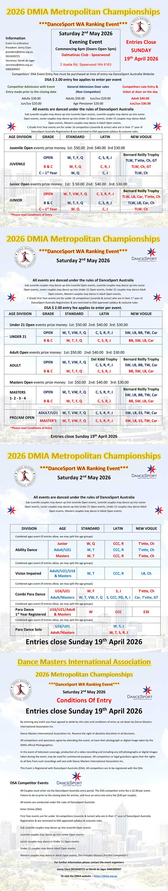 Syllabus for 2026 DMIA Metropolitan Championship