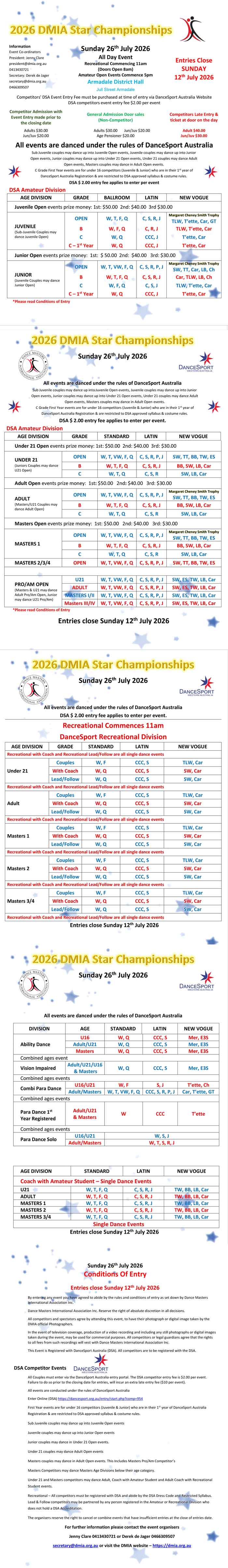 Syllabus for 2026 DMIA Star Championship